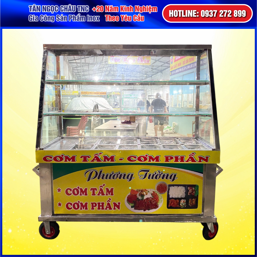 Xe Cơm Có Nồi Hâm Nóng Siêu Hot 2025